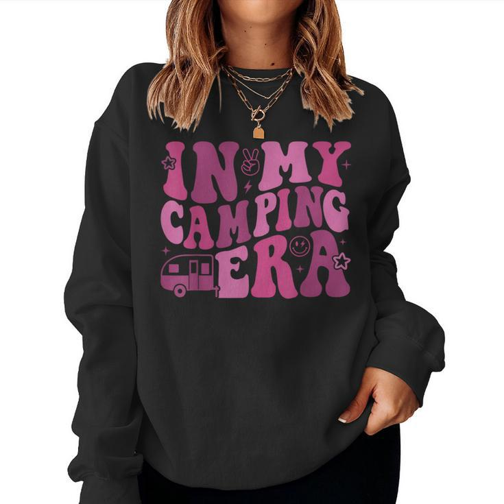 In My Camping Era Retro Pink Groovy Style For Women Women Sweatshirt