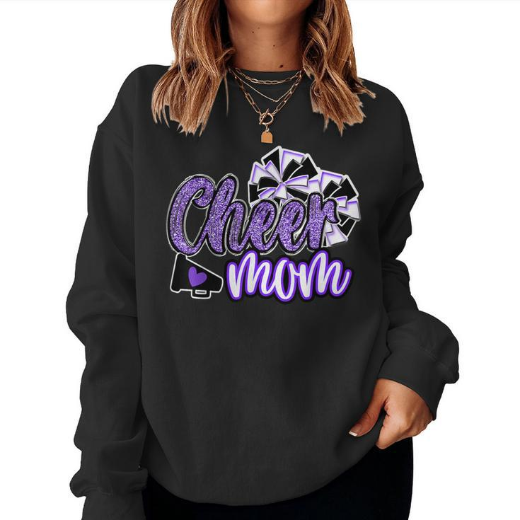 Cheer Mom Megaphone Purple Leopard Cheetah Print Women Sweatshirt