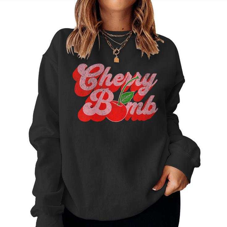 Cherry Bomb Retro 70S Vintage Style Cute Women Sweatshirt