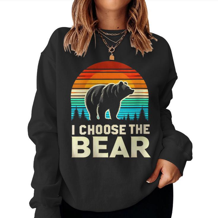 I Choose The Bear Vintage Sunset Women Sweatshirt