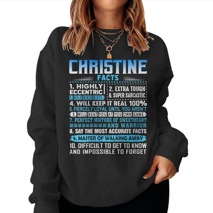 Christine Name Facts Personalized Name Birthday Women Sweatshirt
