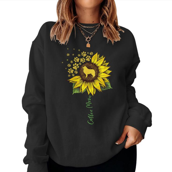 Collie Mom Sunflower Rough Collie Dog Mom Mama Women Sweatshirt