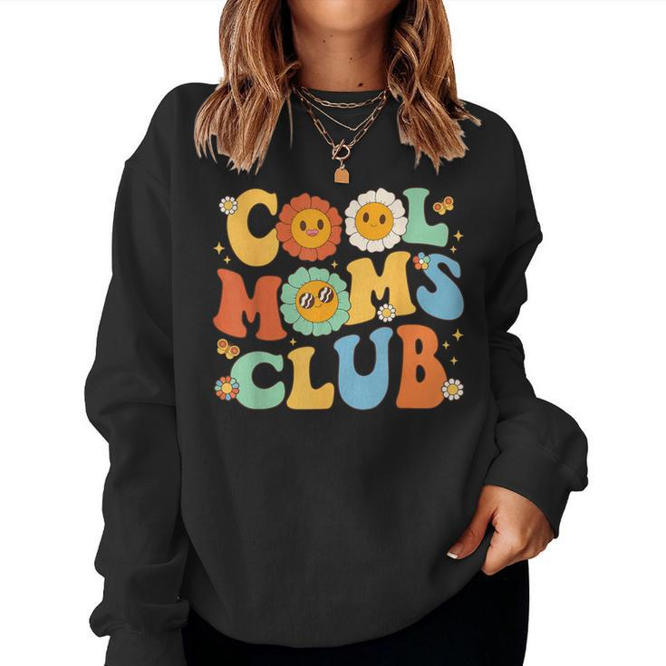 Cool Moms Club Groovy Mother's Day Floral Flower Women Sweatshirt