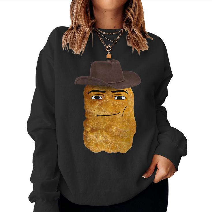 Cowboy Chicken Nugget Meme Women Sweatshirt