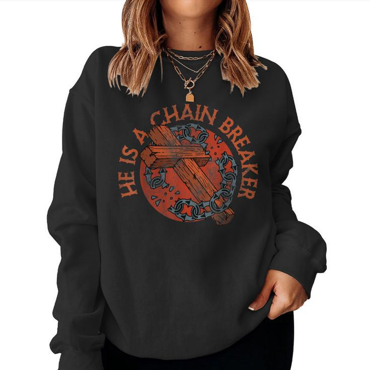 Cross Christian Faith Vintage Chain For Breaker Jesus Lover Women Sweatshirt