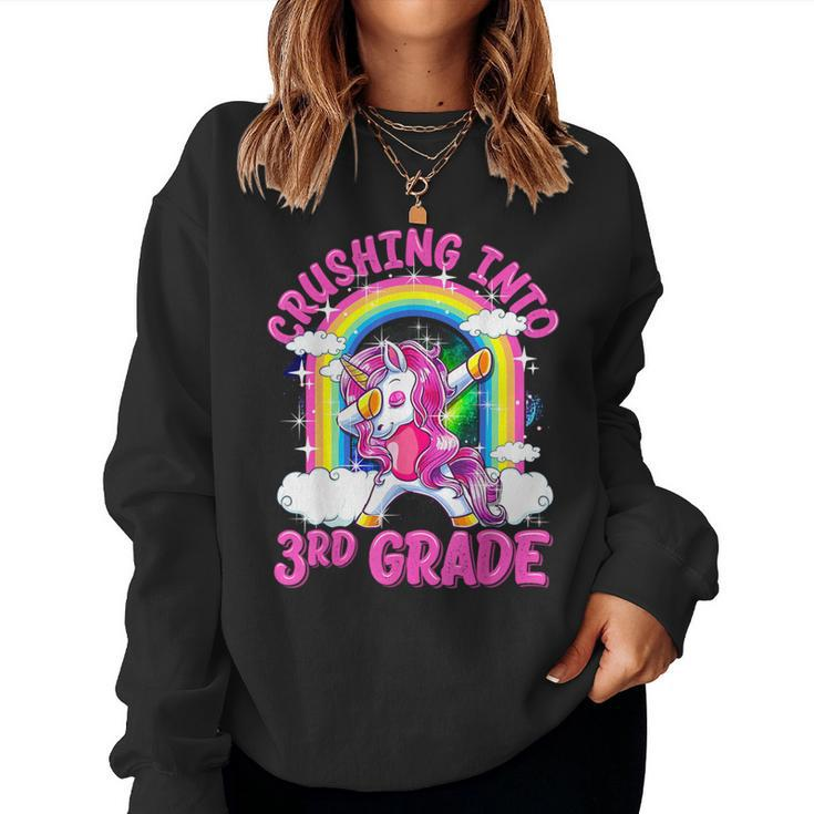 Crushing Into 3Rd Grade Dabbing Unicorn Back To School Girls Women Sweatshirt
