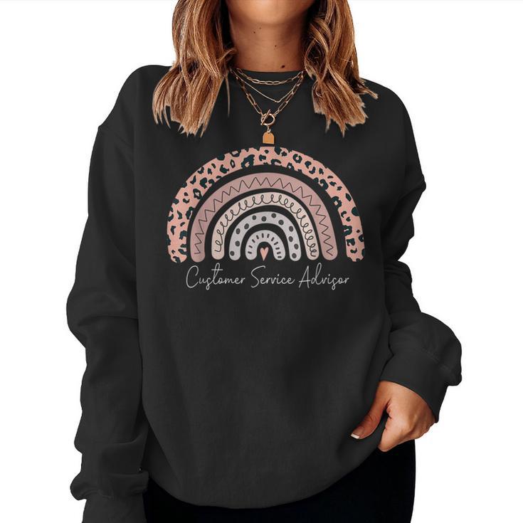 Customer Service Advisor Leopard Rainbow Appreciation Women Sweatshirt