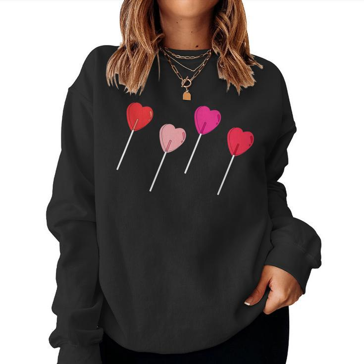 Cute Candy Lollipop Heart Happy Valentine's Day Girls Women Sweatshirt