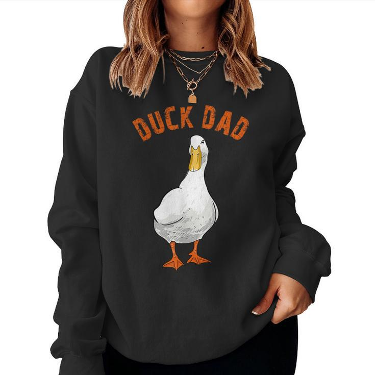 Cute Duck Dad Lover Illustration Duck Owner Women Sweatshirt