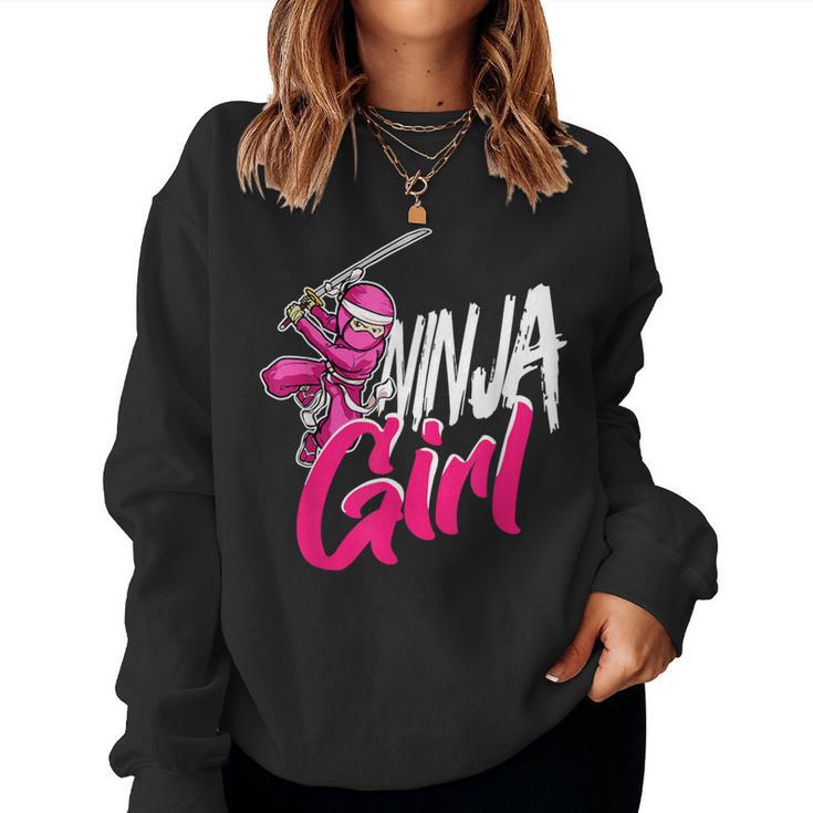 Cute Ninja Fighter Costume Ninja Girl Women Sweatshirt