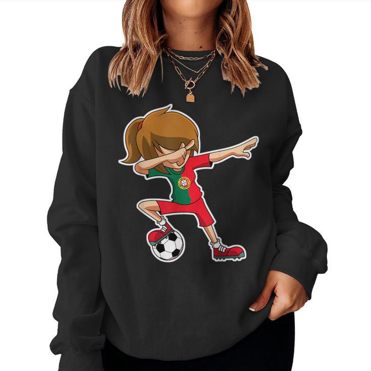 Dabbing Football Girls' Portugal Jersey Portuguese Dab Sweatshirt Frauen