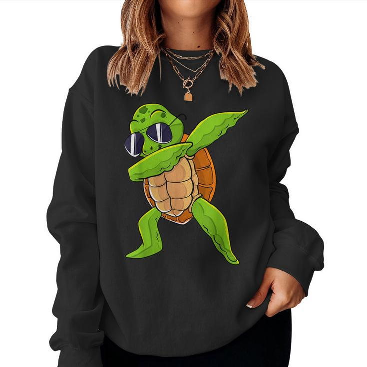 Dabbing Sea Turtle Animal Lover Save The Turtles Women Sweatshirt