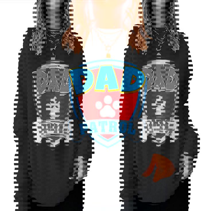 Dad Of The Birthday Boy Girl Dog Paw Family Matching Women Sweatshirt