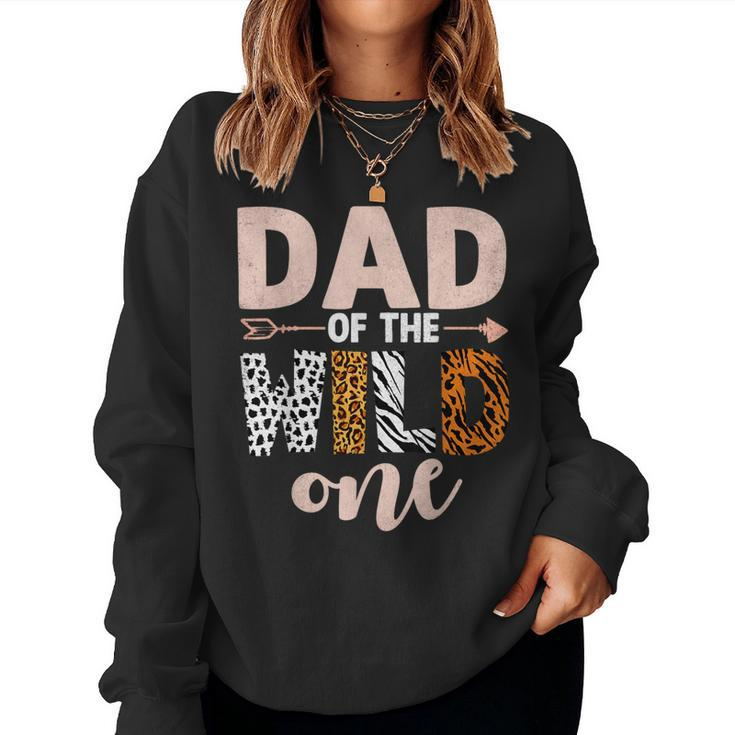 Dad And Mom Of The Wild One Birthday Girl Family Party Decor Women Sweatshirt