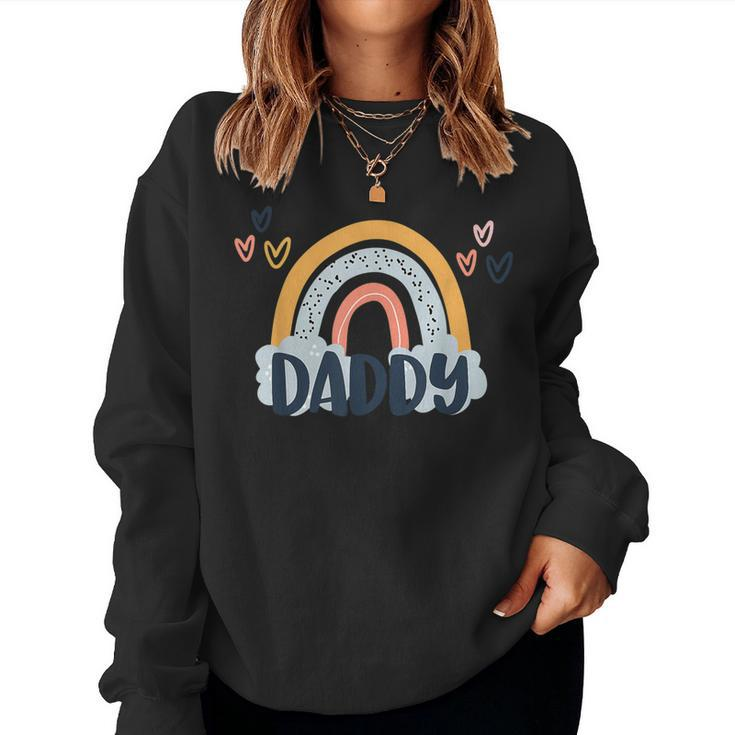 Daddy Boho Rainbow Birthday Matching Dad Daughter Cute Women Sweatshirt