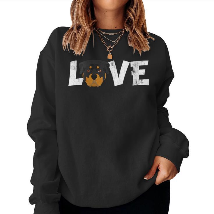 Damen Hund Mama Hund Papa Rottweiler Hund Haustierliebhaber Mit-Ausschnitt Sweatshirt Frauen