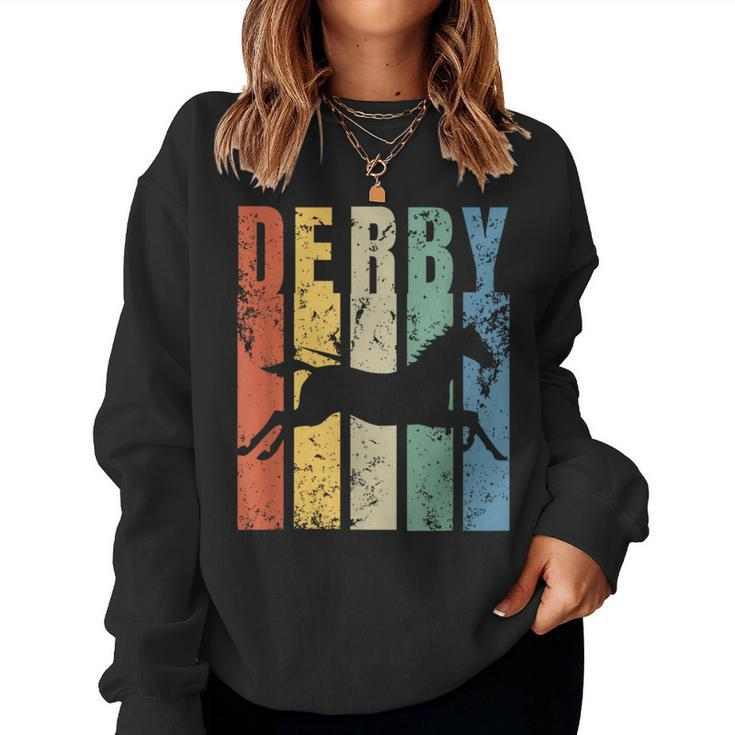 Derby Featuring Horse Vintage Style Derby Women Sweatshirt