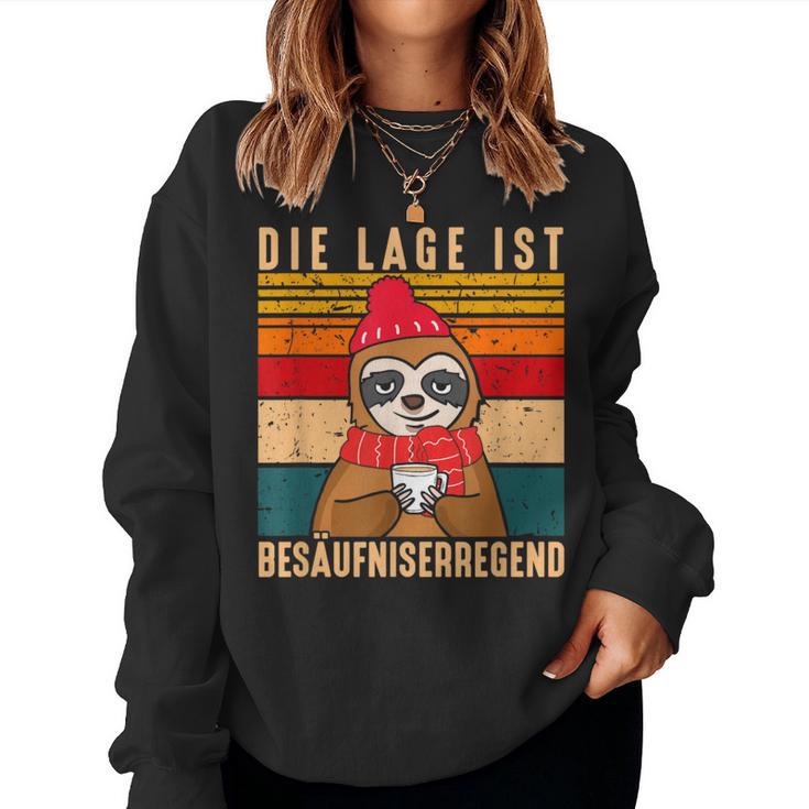 Die Lage Ist Besaufniserregend Sloth Punch Sweatshirt Frauen