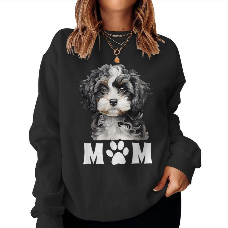 Dog Mom Mum Cute Cavapoo Maltipoo Cavachon Puppy Face Women Sweatshirt