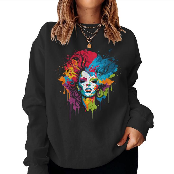 Drag Queen Lgbtq Pride Rainbow Support Drag Queens Women Sweatshirt