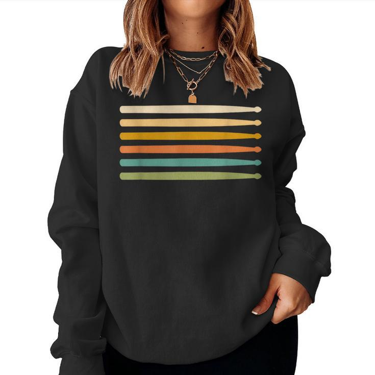 Drum Sticks Drummer For Drumsticks Retro Vintage Women Sweatshirt