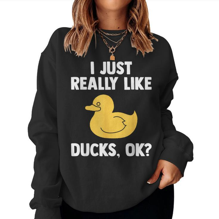Duck For Quack Quakin Youth Rubber Ducky Women Sweatshirt