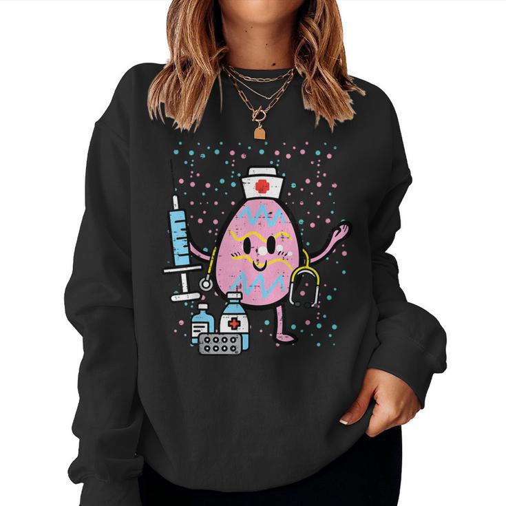 Easter Egg Nicu Nurse Cute Picu Baby Rn Er Scrub Top Women Women Sweatshirt