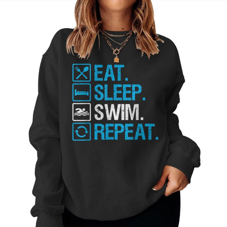 Eat Sleep Swim Repeat Swimming Swimmer For Men Women Sweatshirt