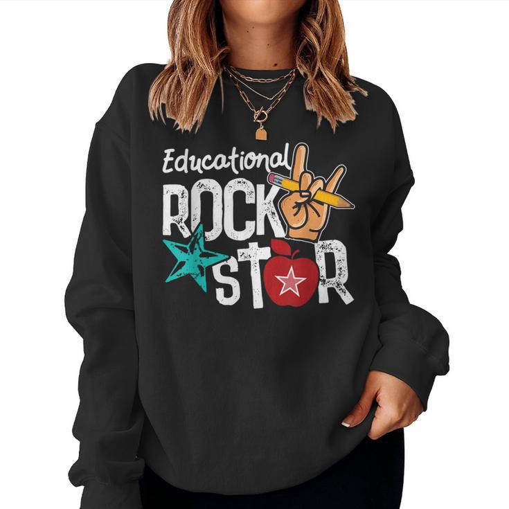 Educational Rockstar Teacher Back To School Women Sweatshirt