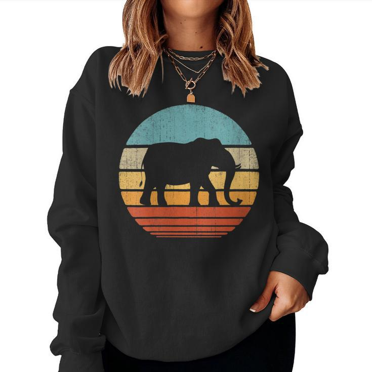 Elephant Retro Vintage 60S 70S Sunset Mammal Zoo Animal Men Women Sweatshirt