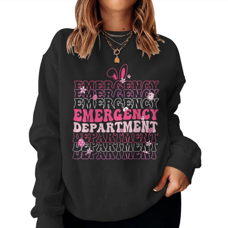 Emergency Department Er Nurse Bunny Easter Day Er Nurse Life Women Sweatshirt