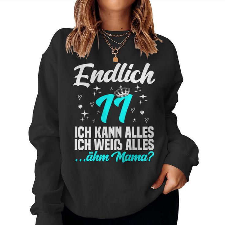 Endlich 11 Ähm Mama 11St Birthday Girls' S Sweatshirt Frauen