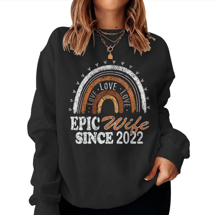 Epic Wife Since 2022 Rainbow Wedding Anniversary Vintage Women Sweatshirt
