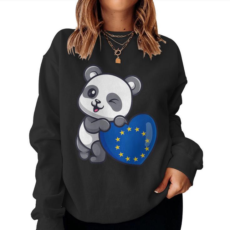 European Union Heart Pride European Union Flag Eu Souvenir Women Sweatshirt