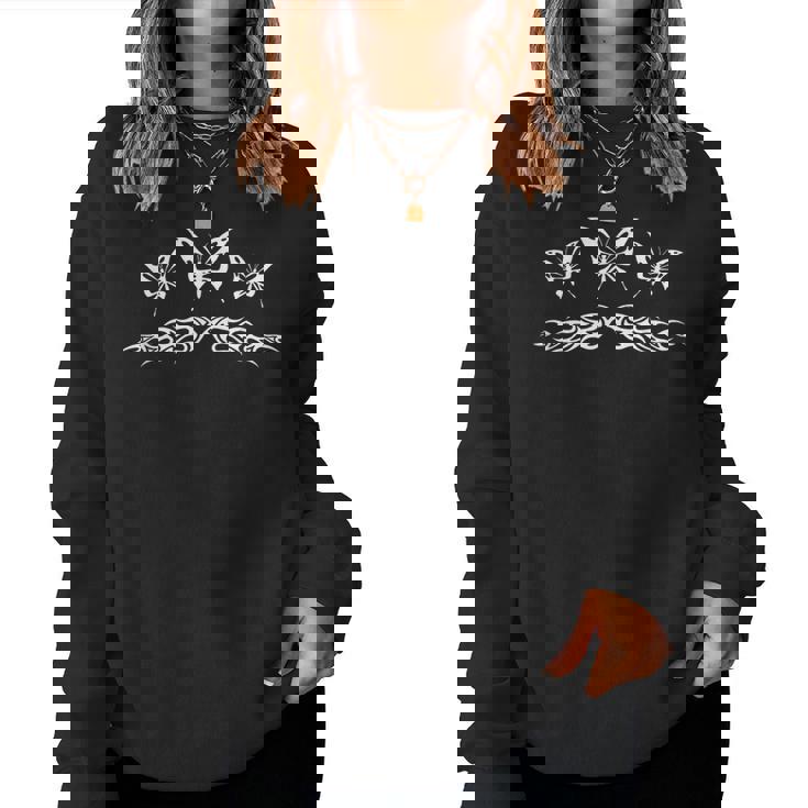 Fairycore Mariposa Tatuaje Llamas Y2k Estética Gótica Sudadera Mujer