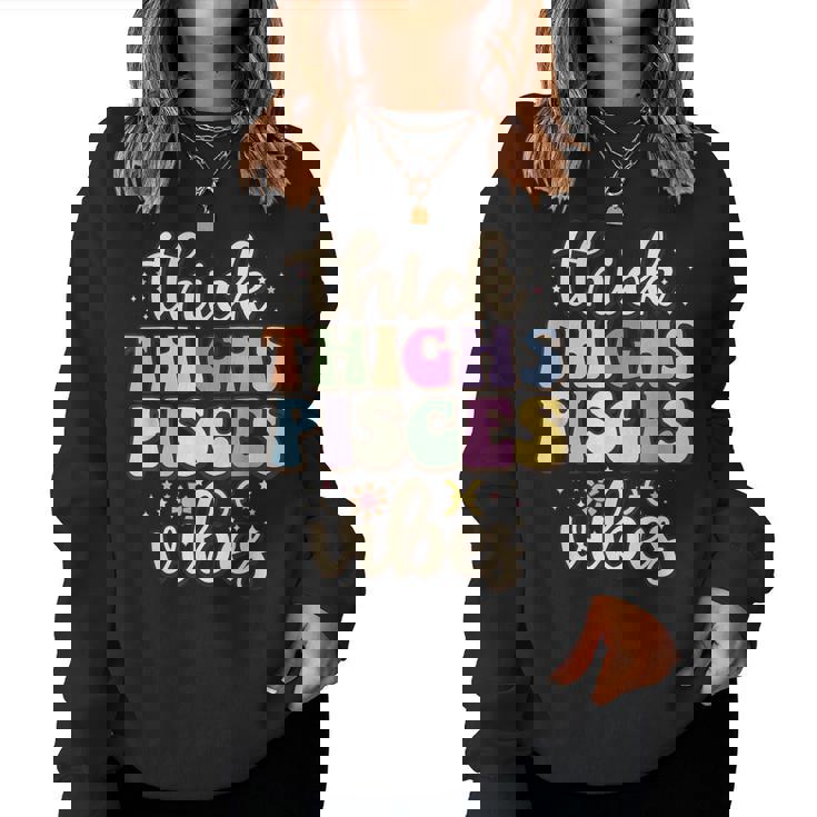 February March Birthday Astrology Groovy Pisces Zodiac Sign Women Sweatshirt