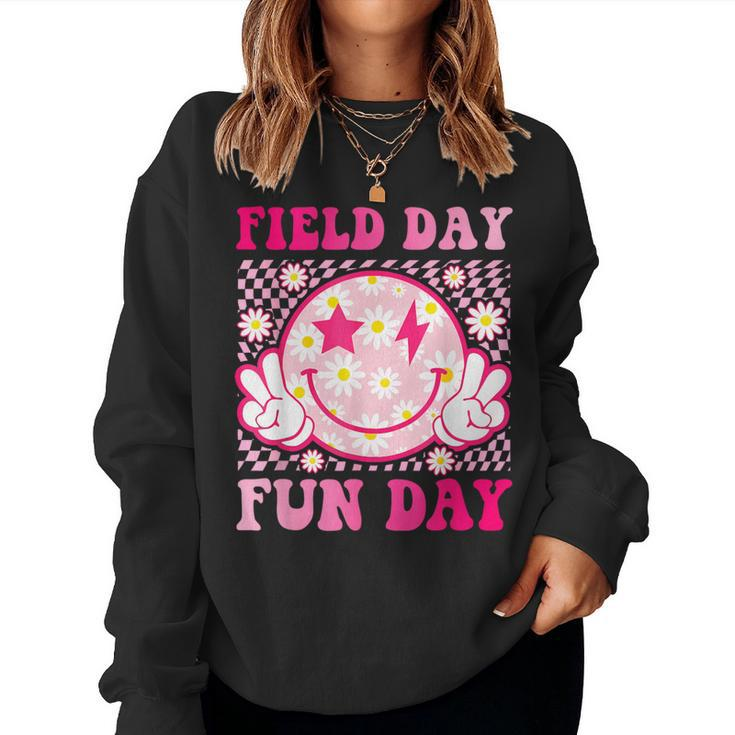 Field Day Fun Day Field Trip Retro Groovy Teacher Student Women Sweatshirt