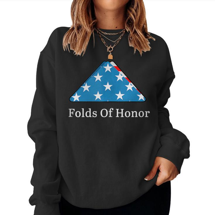 Folds Of Honor Fallen Military First Responders Patriotic Women Sweatshirt