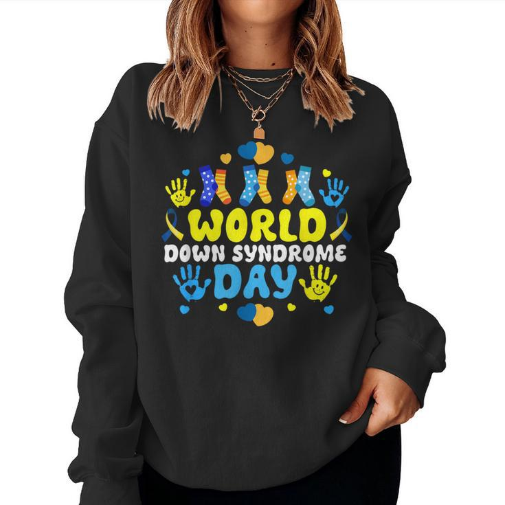 321 World Down Syndrome Day 2024 Groovy Meme Women Sweatshirt