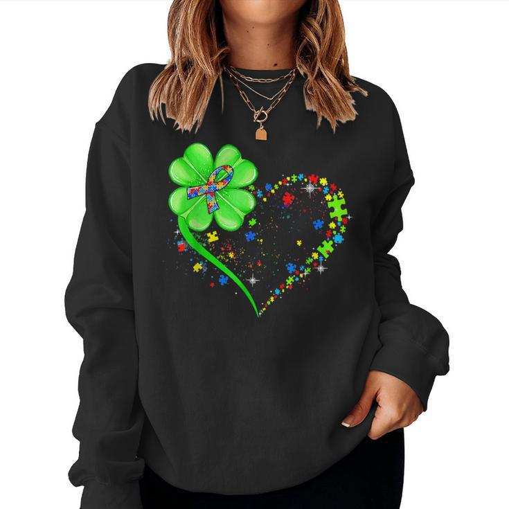 Autism Clover Autism Mom Boy St Patrick's Day Women Sweatshirt