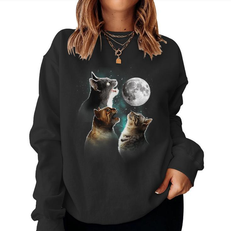 Cat Lover Cat Howling Cat Owner Cat Humor Women Sweatshirt