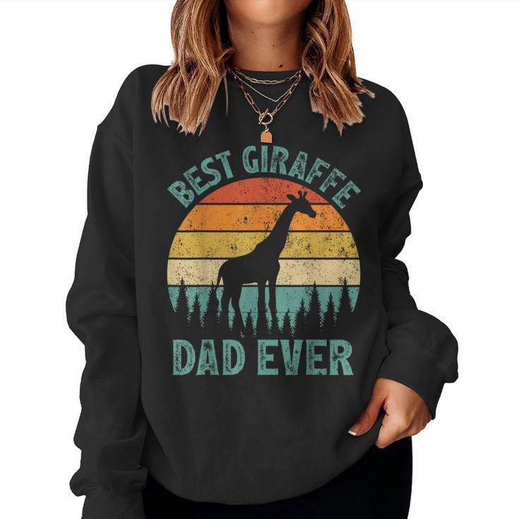 Giraffe Vintage Best Giraffe Dad Ever Father's Day Women Sweatshirt