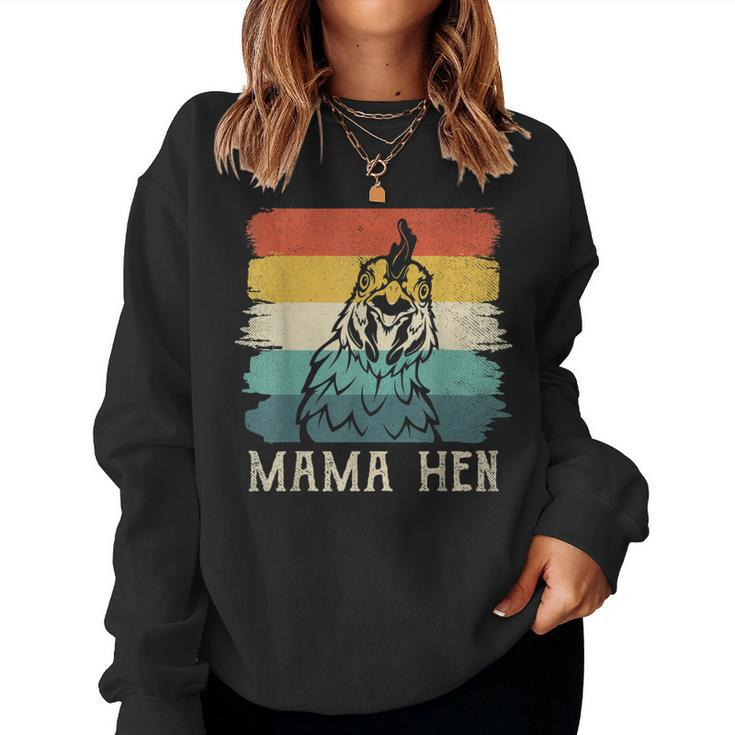 Mama Hen Apparel Vintage Retro Chicken Mom Mother Women Sweatshirt