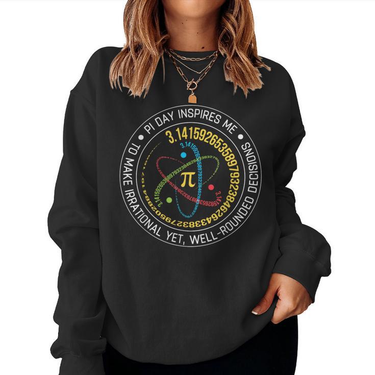 Pi Day Inspires Me Vintage Spiral Pi Teacher Men Women Sweatshirt