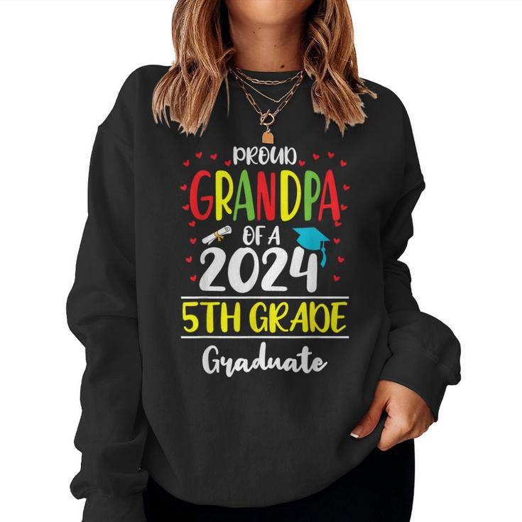 Proud Grandpa Of A Class Of 2024 5Th Grade Graduate Women Sweatshirt
