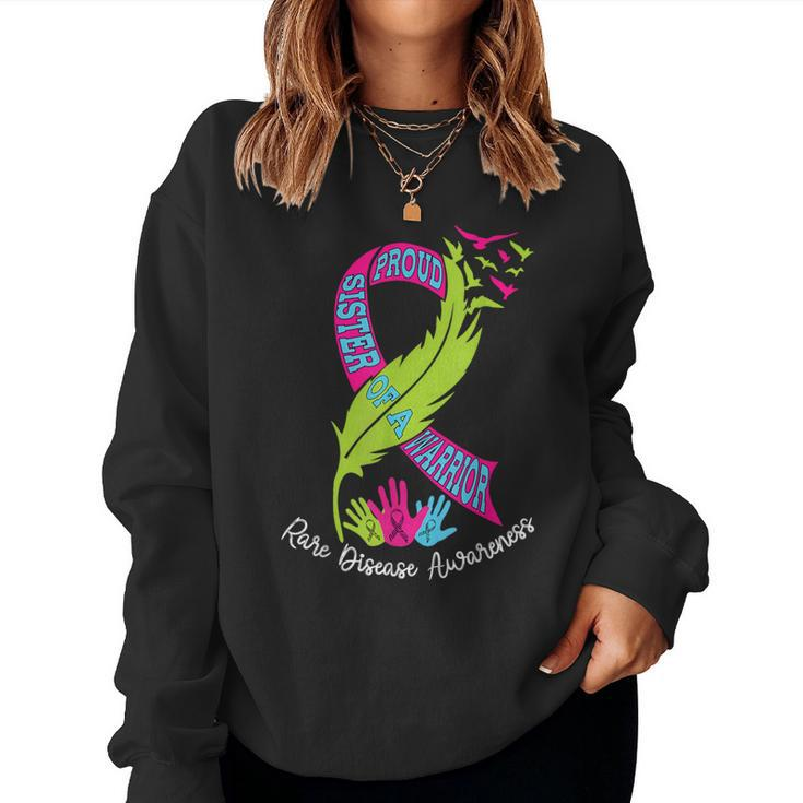 Proud Sister Of A Warrior Rare Disease Awareness Women Sweatshirt