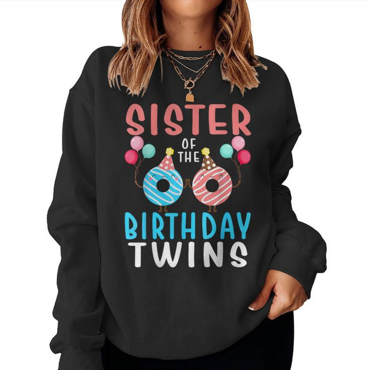 Sister Of The Birthday Twins Donut Women Sweatshirt