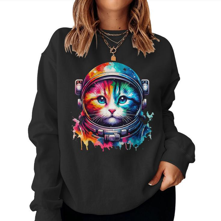 Space CatCat Astronaut For Cat Lover Women Sweatshirt