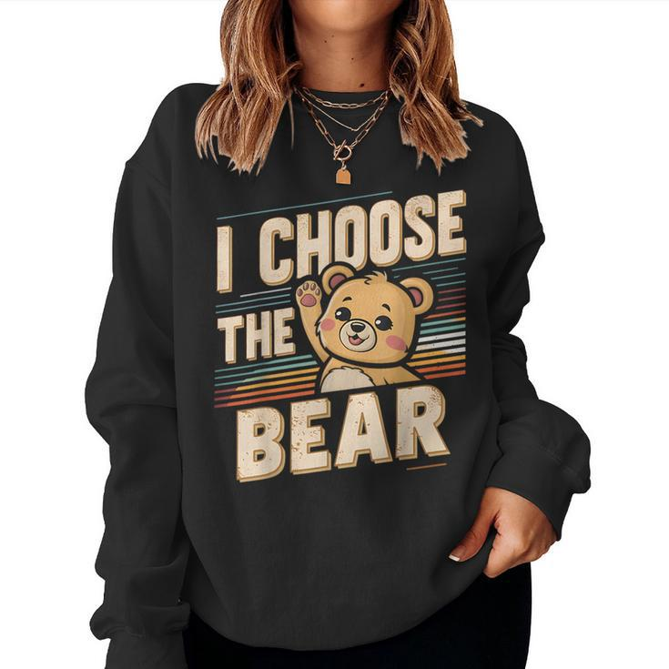 Vintage The Bear I Choose For Camping Women Women Sweatshirt