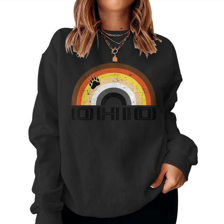 Gay Bear Ohio Rainbow Pride Vintage Distressed Women Sweatshirt